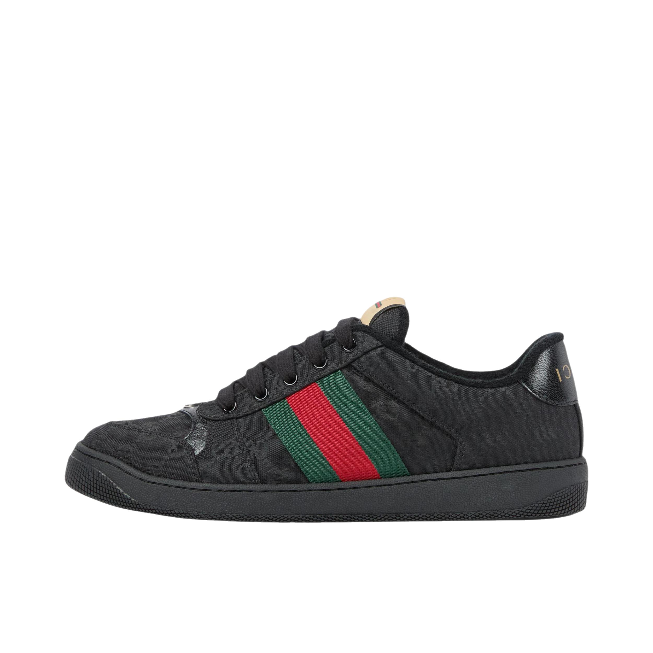 推荐商品：Gucci Screener 板鞋 脏脏鞋 经典复古减震帆布轻便 曜石黑