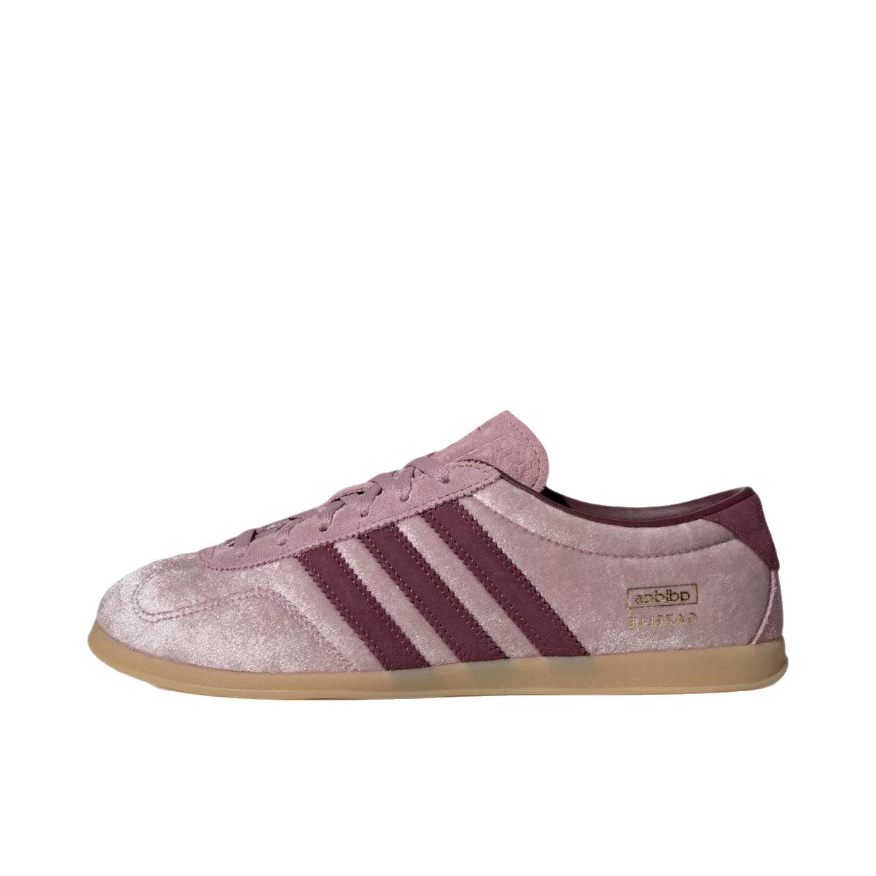 推荐商品：adidas Originals GAZELLE Lo Pro 板鞋 百搭耐磨低帮舒适薄底德训鞋T头鞋复古防滑贴合 紫粉色/酱紫色/树脂黄