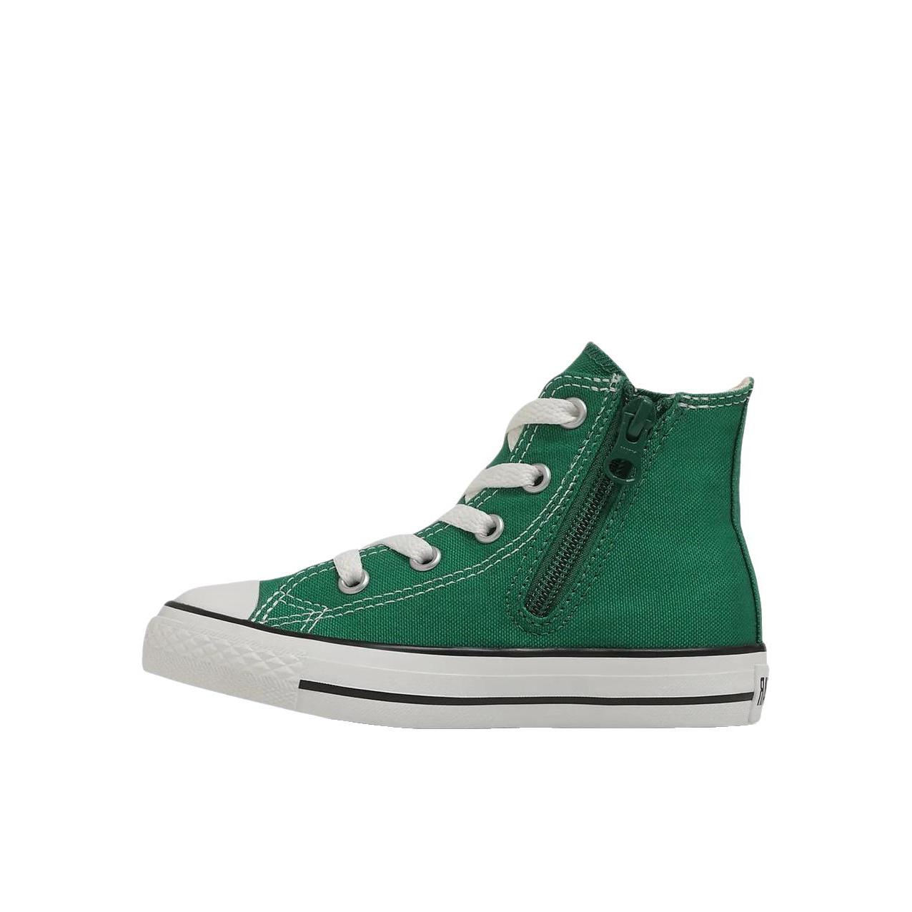 推荐商品：Converse/匡威 All Star Z OX 帆布鞋儿童 透气低帮橡胶拉链 小童/绿色/白色
