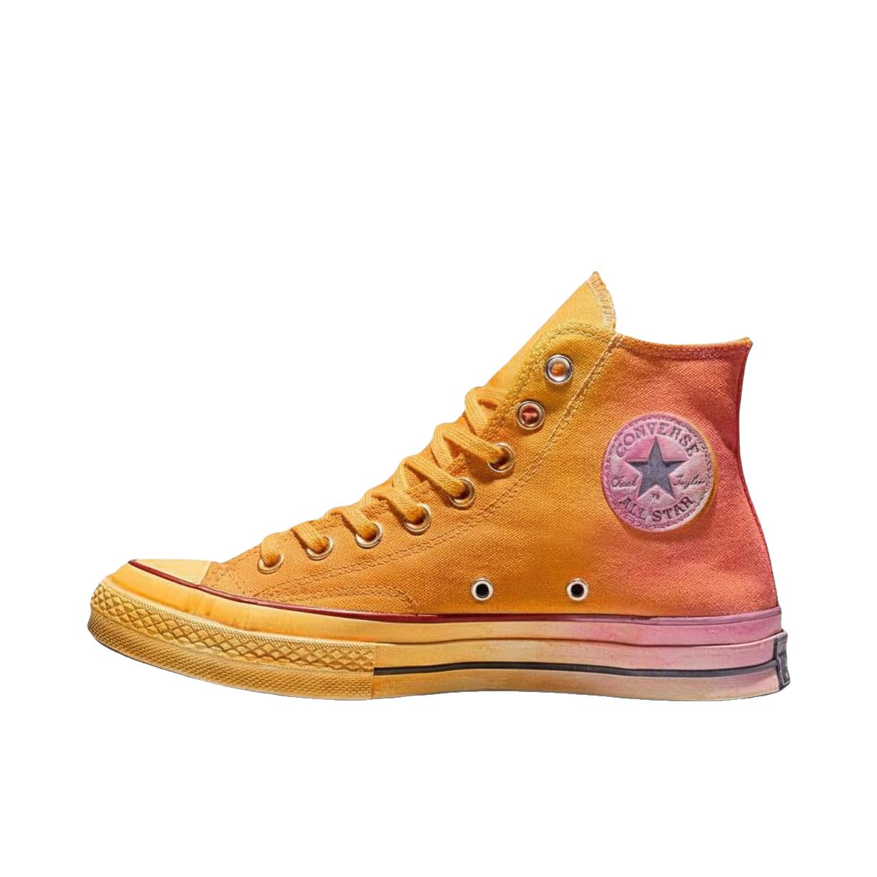 推荐商品：Converse/匡威 Chuck 70 帆布鞋 防滑耐磨薄底轻便透气舒适百搭复古时尚贴合圆头流光风 橙色/黄色