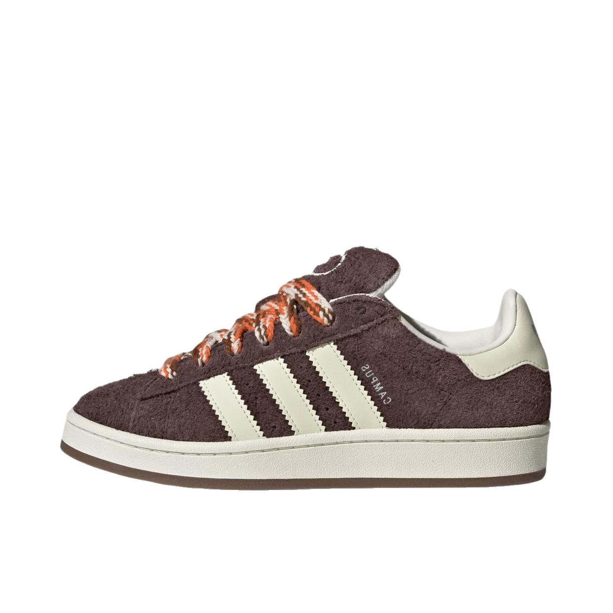 推荐商品：adidas Originals Campus 00s 板鞋 面包鞋 复古缓震透气轻便薄底贴合耐穿圆头包裹性平跟支撑 暗棕色/象牙白/工艺橙
