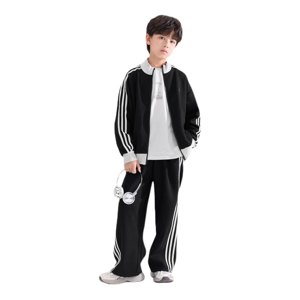 推荐商品：zosee/左西童装 2026AW 透气耐磨高弹运动套装 男中大童 ZT263152 黑