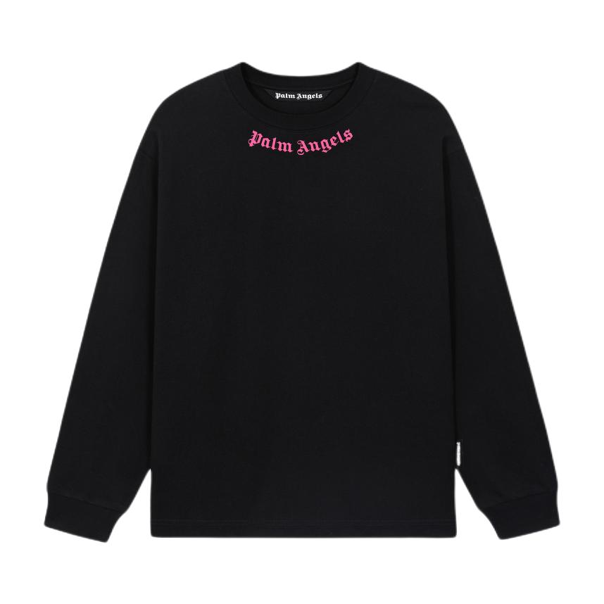 Palm Angels/棕榈天使 2026AW 撞色字母印花长袖圆领T恤 PMGLTGLOG201R 黑
