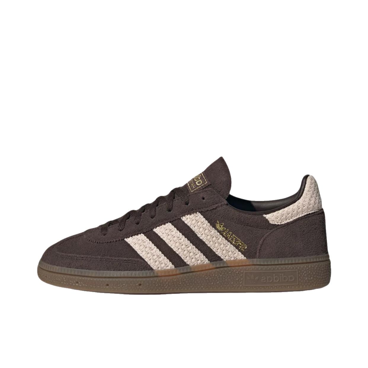 推荐商品：adidas Originals HANDBALL SPEZIAL T头鞋 德训鞋 板鞋 舒适耐磨复古防滑 暗咖色/石英色/金色