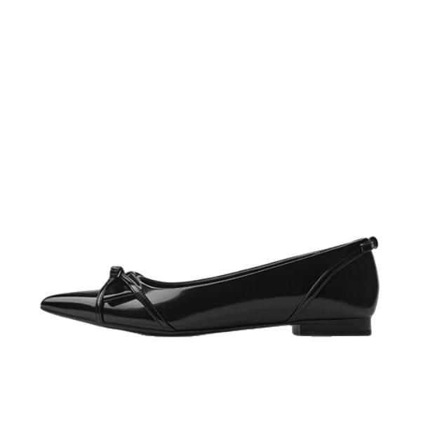 推荐商品：CHARLES&KEITH 单鞋 尖头平底蝴蝶结浅口 CK1-70381256 黑色