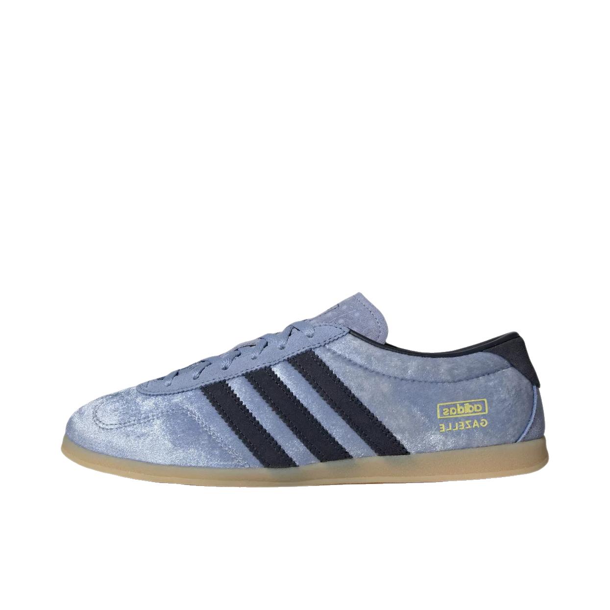 推荐商品：adidas Originals GAZELLE Lo Pro 板鞋 百搭耐磨低帮舒适薄底德训鞋T头鞋复古防滑贴合 粉蓝色/传奇墨水蓝/树脂黄