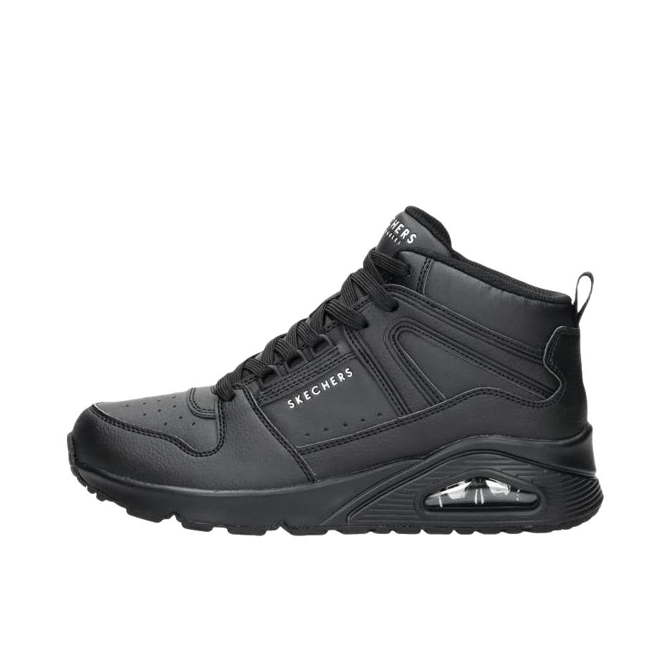 推荐商品：Skechers/斯凯奇 Uno High Regards 运动休闲鞋 防滑舒适时尚 女款/深黑色 