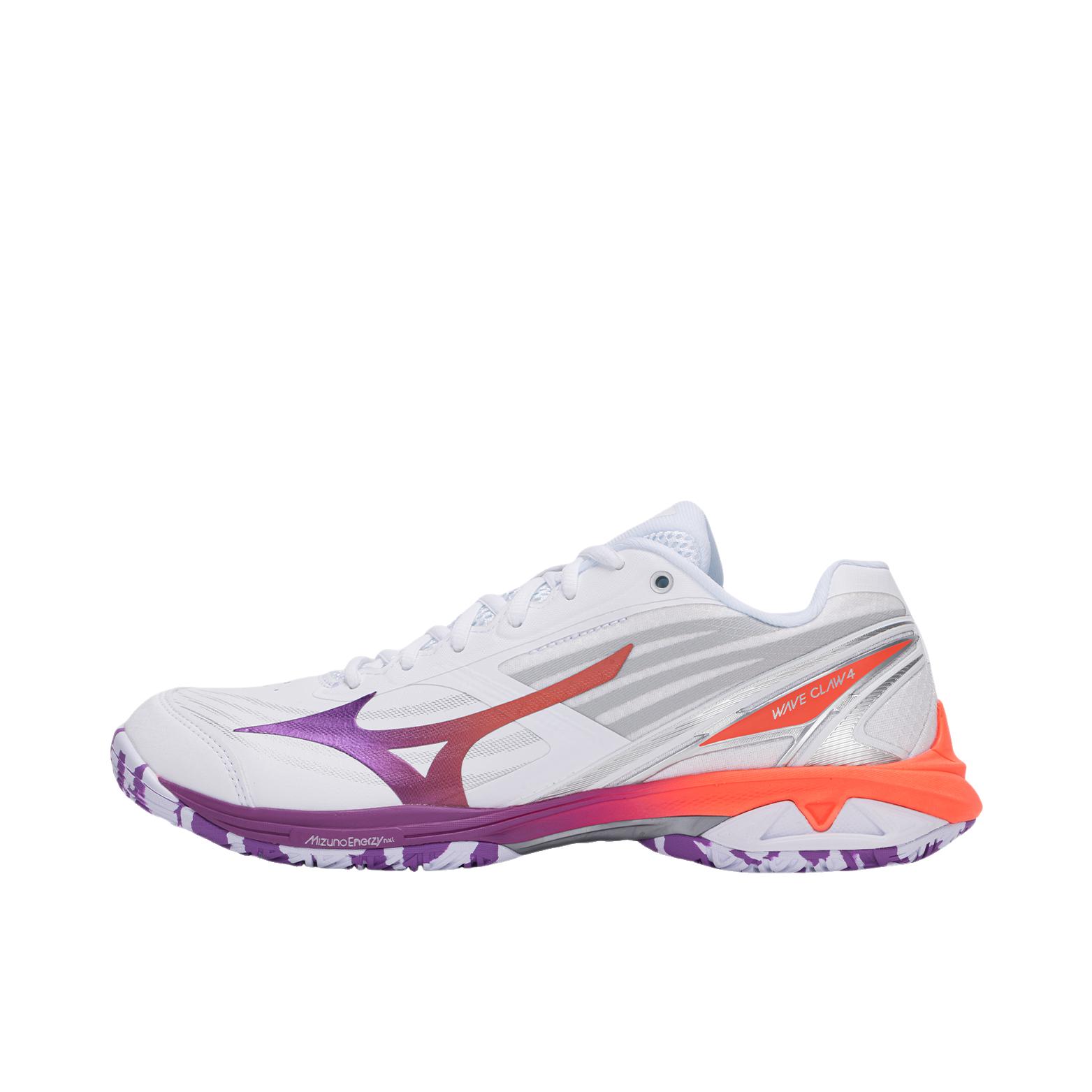 推荐商品：Mizuno/美津浓 Claw 鹰爪4 羽毛球鞋 轻量减震耐磨防滑快速抗扭 赤焰紫