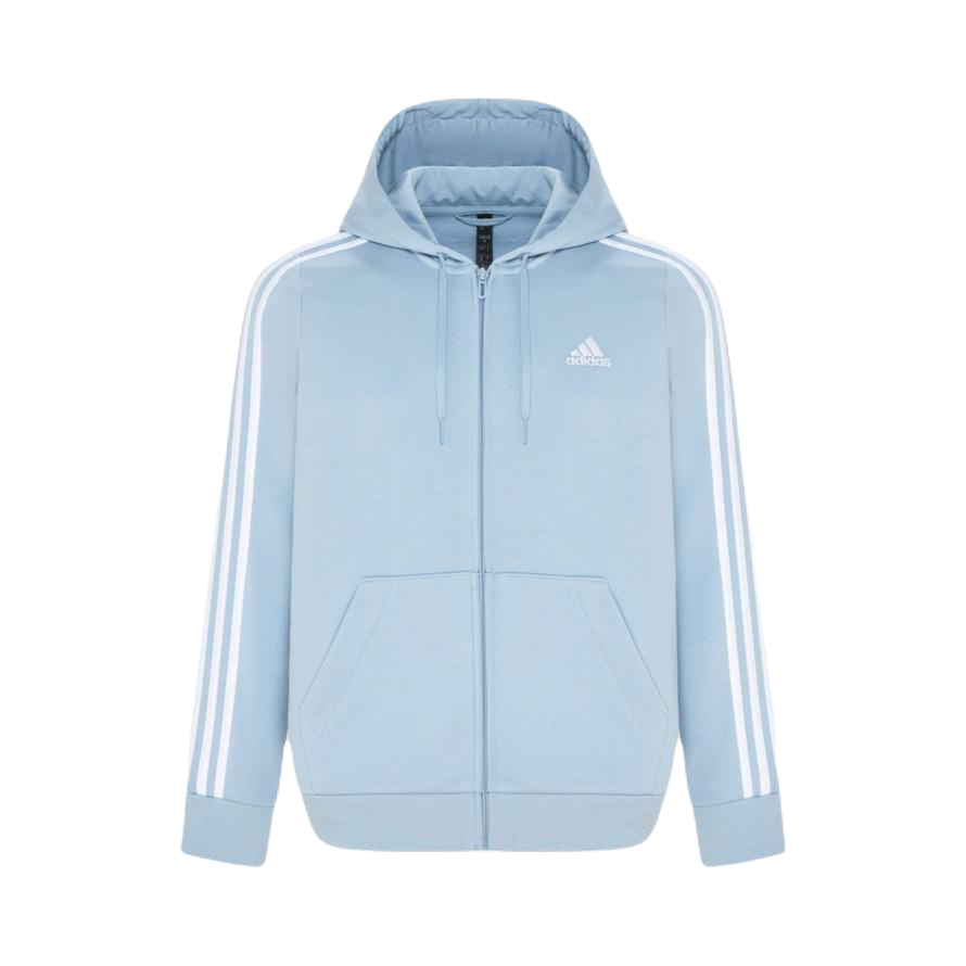 Adidas/阿迪达斯 合身条纹拉链连帽夹克 女装 LG3279 蓝/白