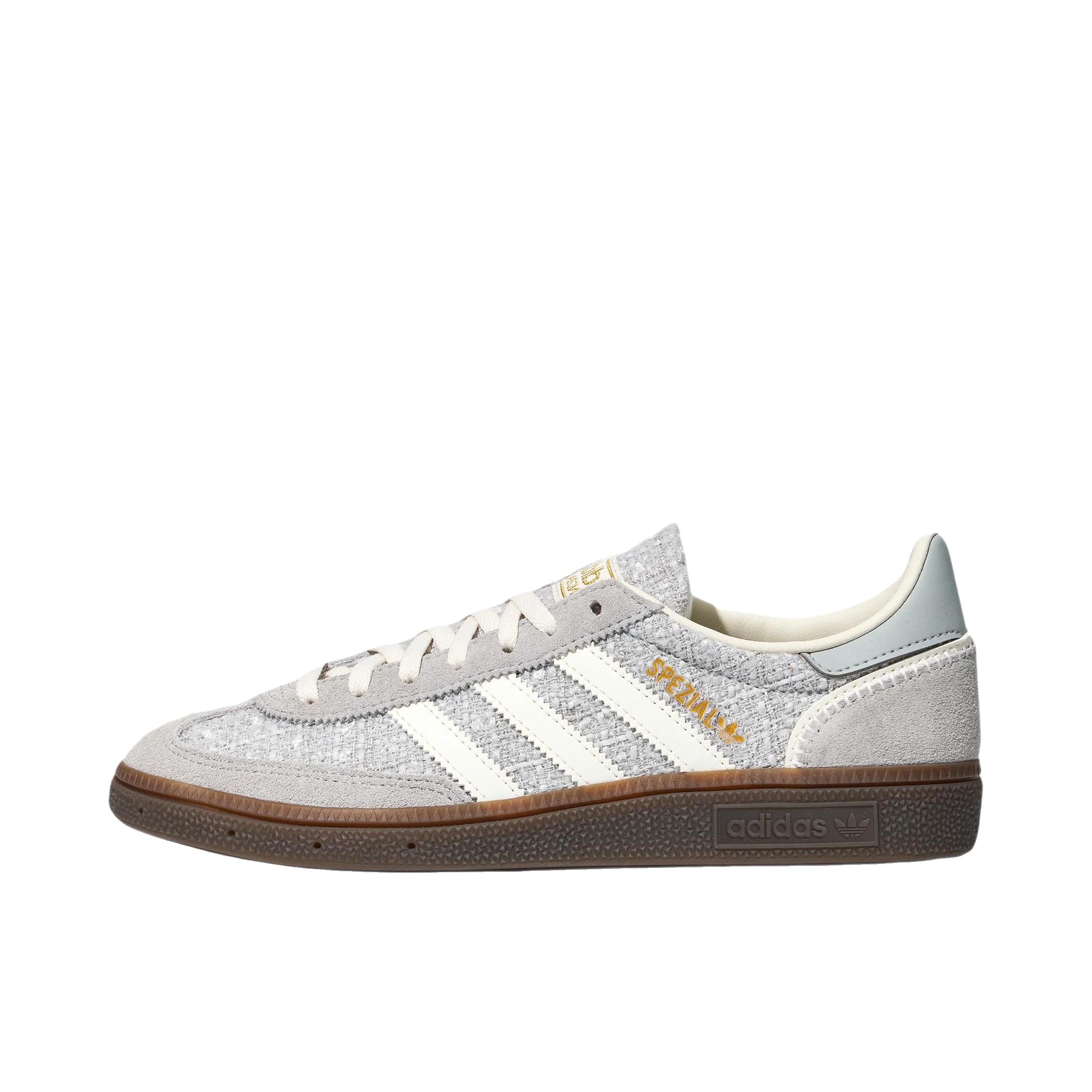 推荐商品：adidas Originals Handball Spezial 薄底鞋 T头鞋 德训鞋 板鞋 简约百搭复古轻便防滑耐磨贴合圆头耐穿 晶白色/浅灰色/汉玉白