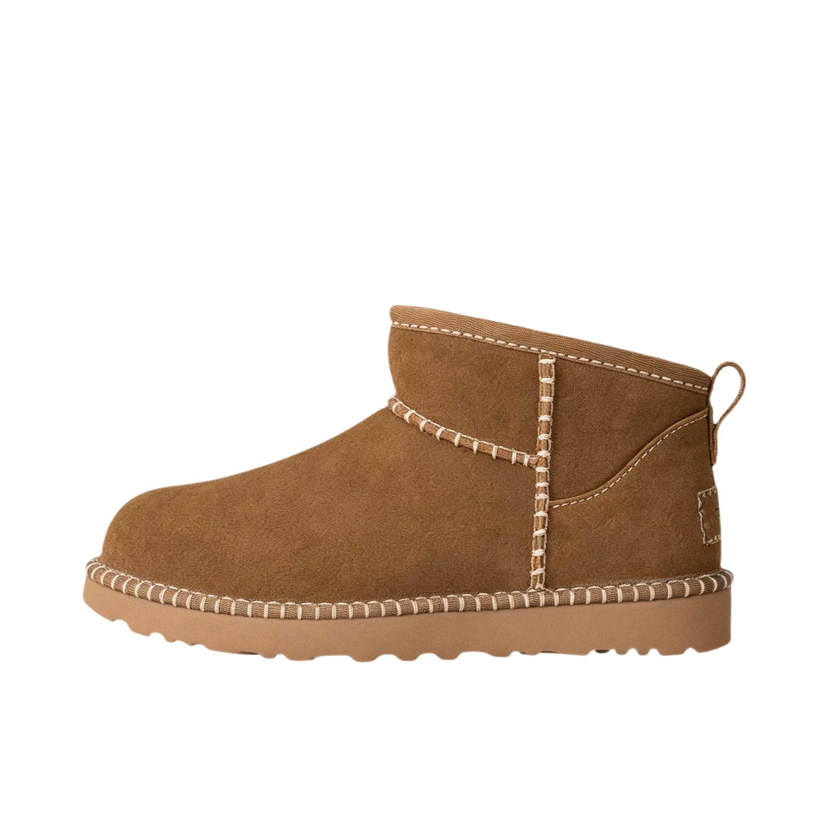 推荐商品：UGG Classic Novelty 雪地靴 圆头套筒舒适时尚 加绒/浅铜色