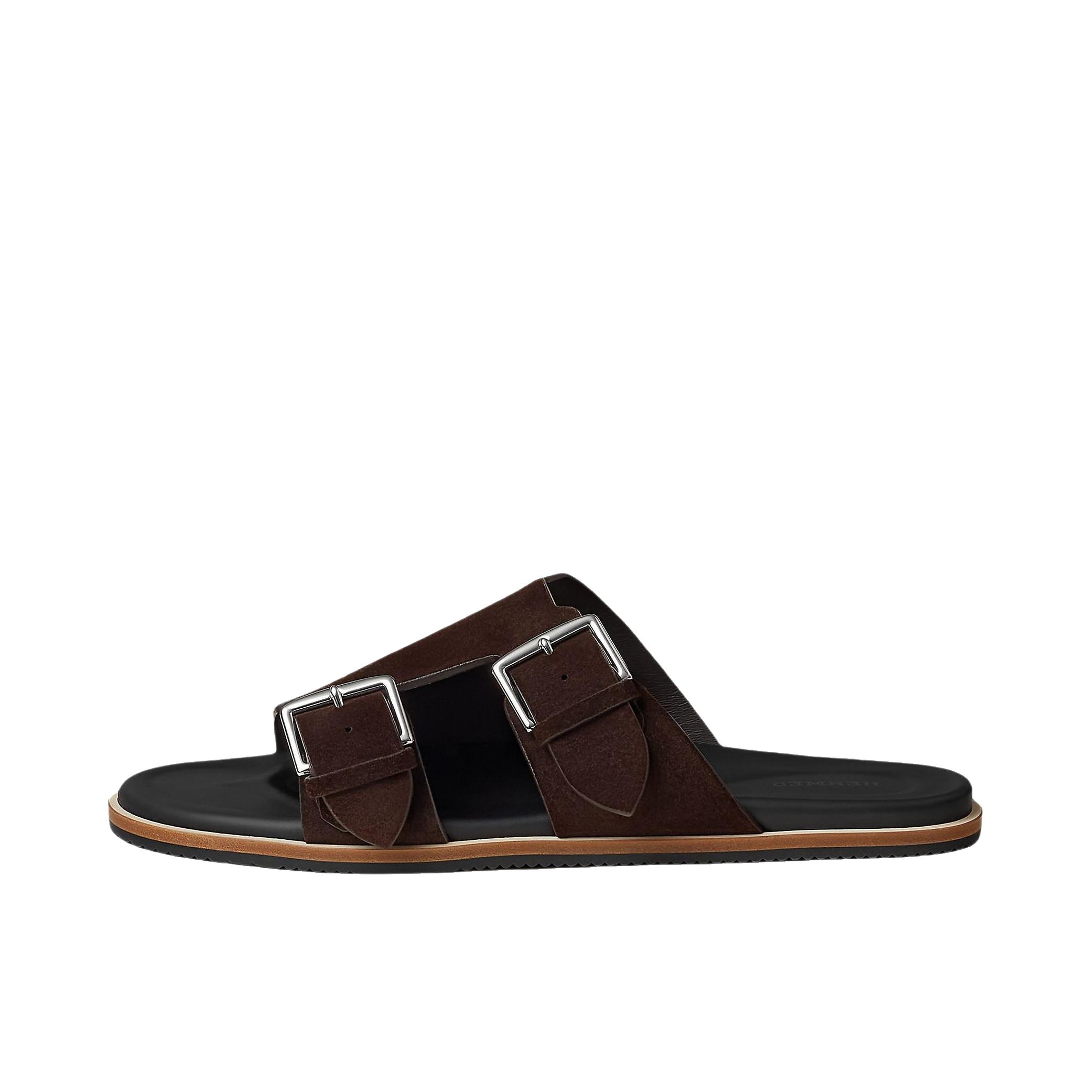 推荐商品：Hermes/爱马仕 Naxos 拖鞋 露趾套脚一字 栗色