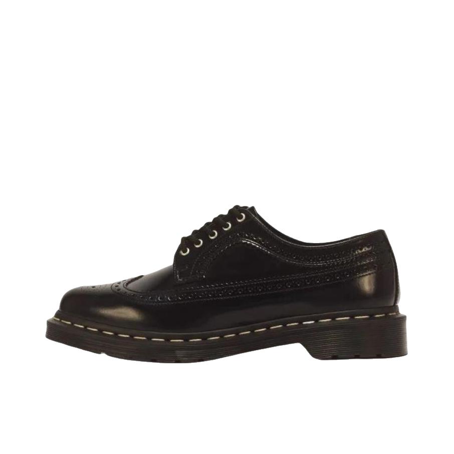 推荐商品：Dr.Martens 3989 舒适耐磨 英伦休闲 疯马皮 时尚复古 圆头 平底 黄车线 雕花 皮鞋 深黑色 