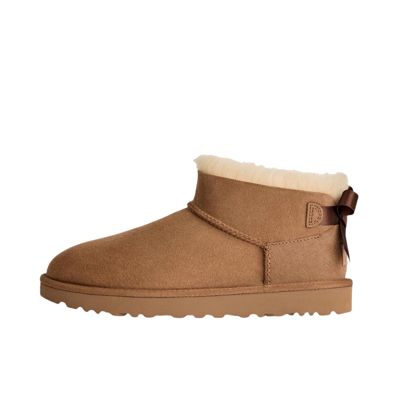 推荐商品：UGG Mini Bailey Bow ll 保暖 耐磨 时尚 雪地靴 19126849 加绒/女款/栗色