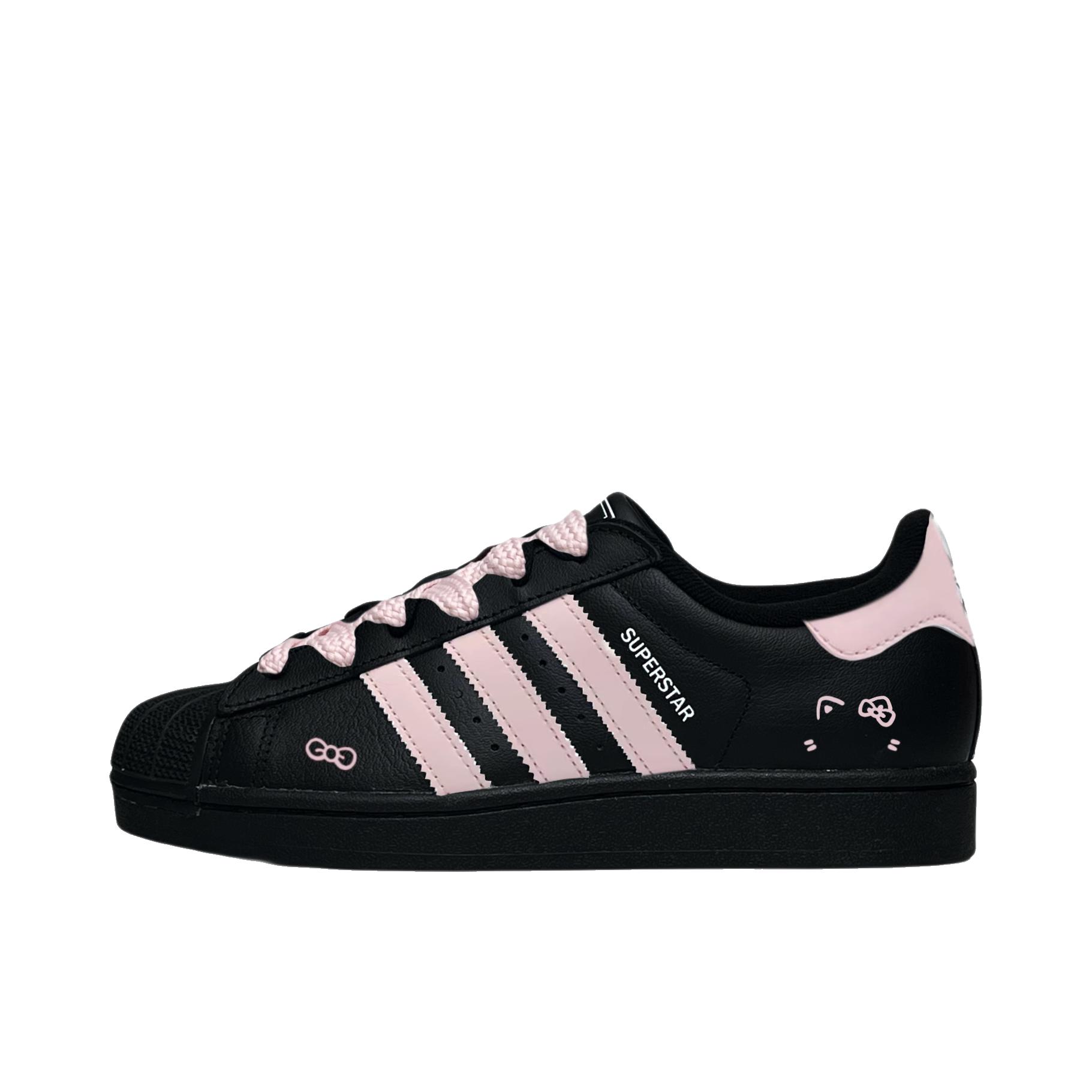推荐商品：【定制球鞋】 adidas Originals Superstar 板鞋 防踢减震防滑耐磨百搭潮流时尚合成革贝壳头 大童/粉粉咪