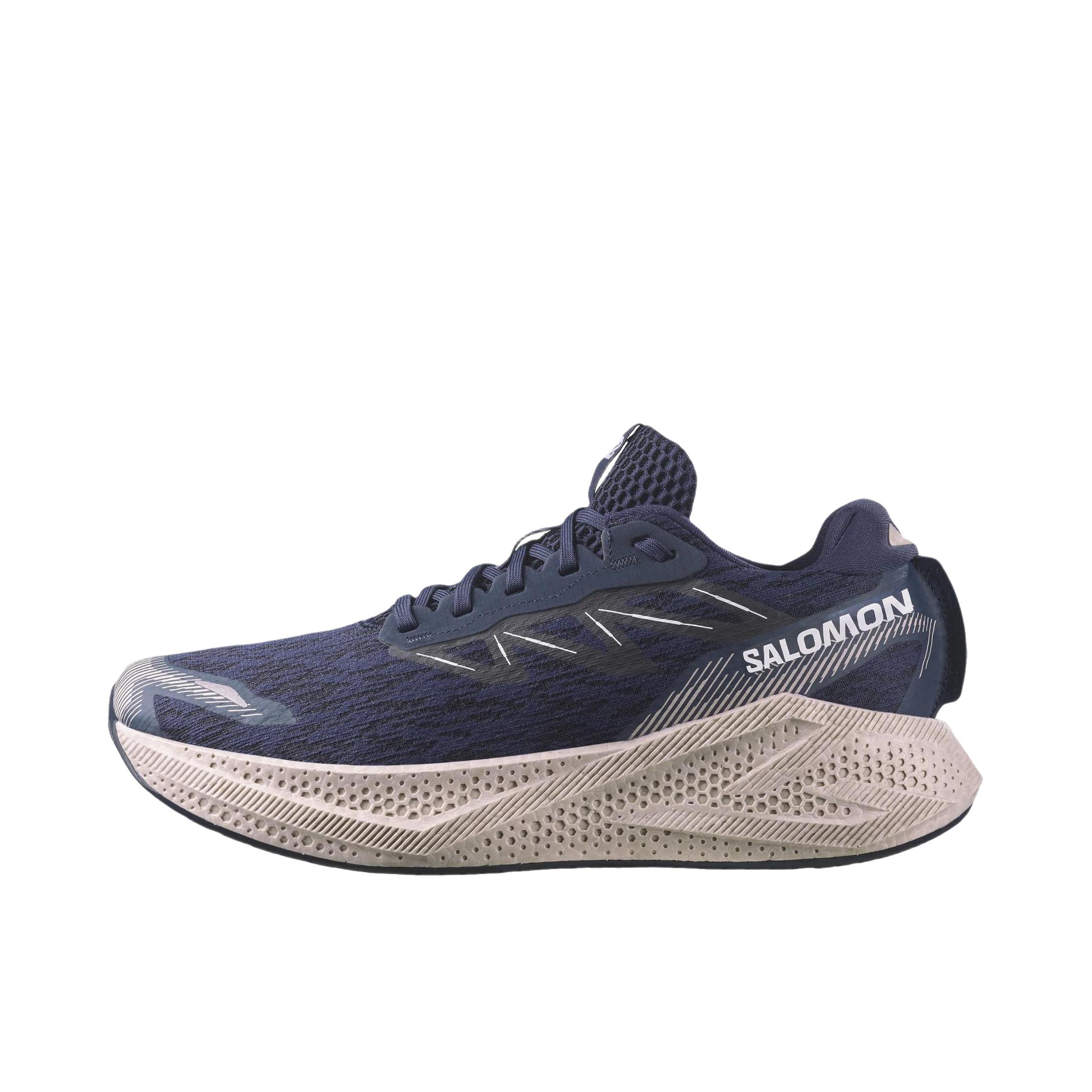 推荐商品：Salomon/萨洛蒙 AERO GLIDE 4 跑鞋 透气缓震跑步运动轻户外耐穿越野回弹减震包裹性贴合 深蓝色