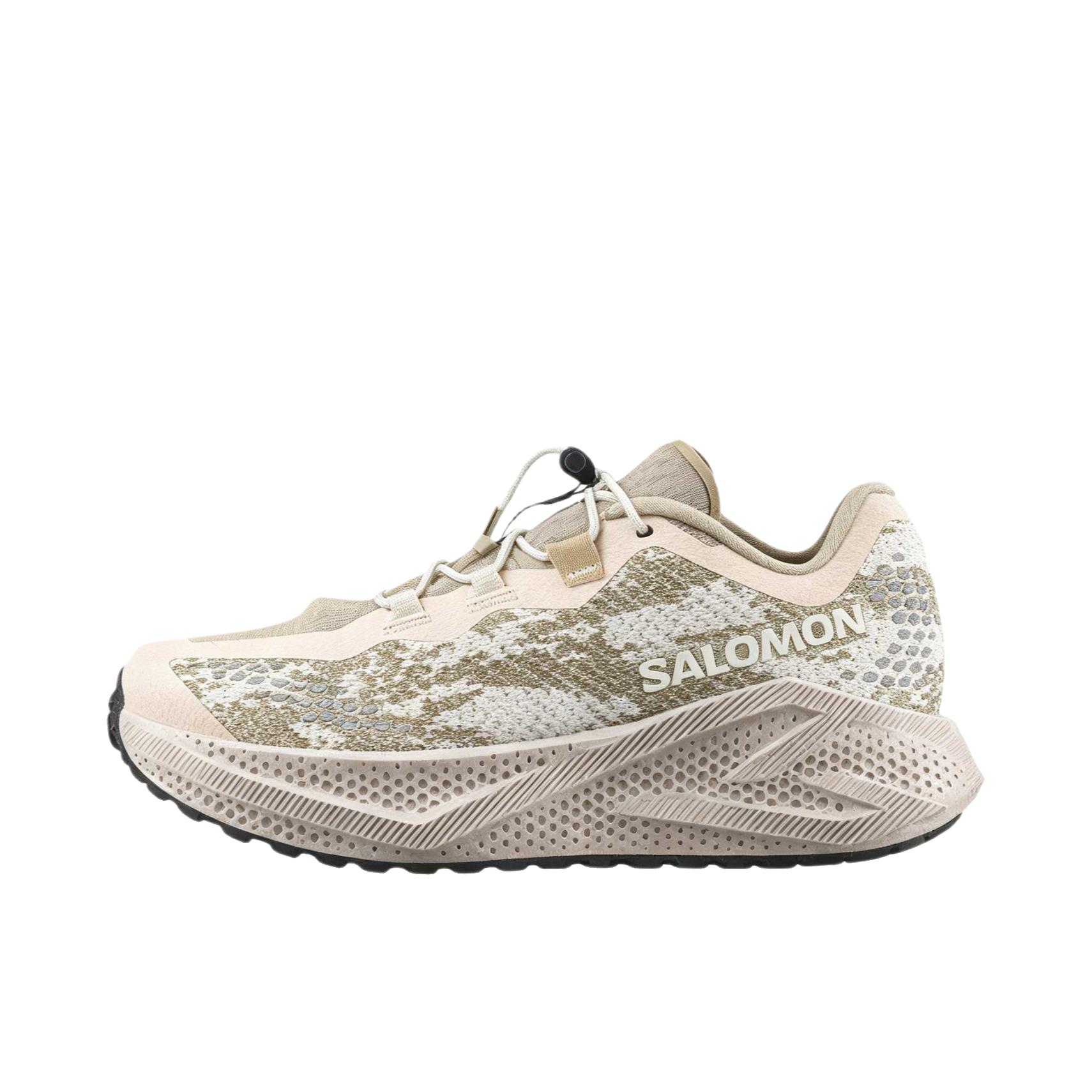 推荐商品：Salomon/萨洛蒙 AERO GLIDE 4 跑鞋 透气缓震跑步运动轻户外耐穿越野回弹减震包裹性贴合 木薯色/沙漠棕褐色/布罗色