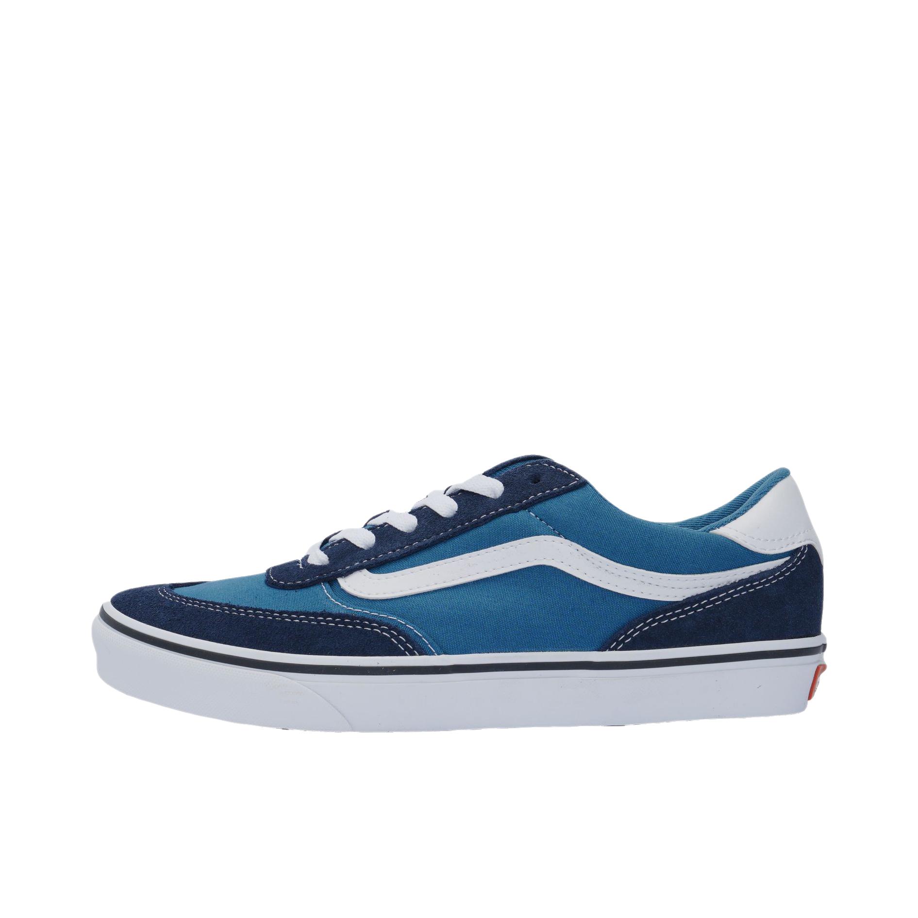 推荐商品：Vans/范斯 Brooklyn LS 板鞋 低帮系带厚底防滑耐磨舒适减震百搭复古薄底 蓝色/白色