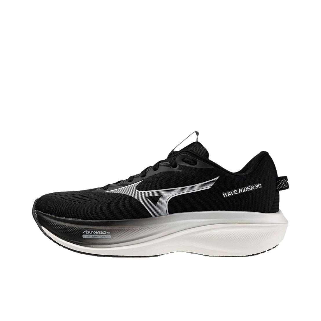 推荐商品：Mizuno/美津浓 Wave Rider 30 跑鞋 时尚舒适百搭 2E宽/黑色/奶白色