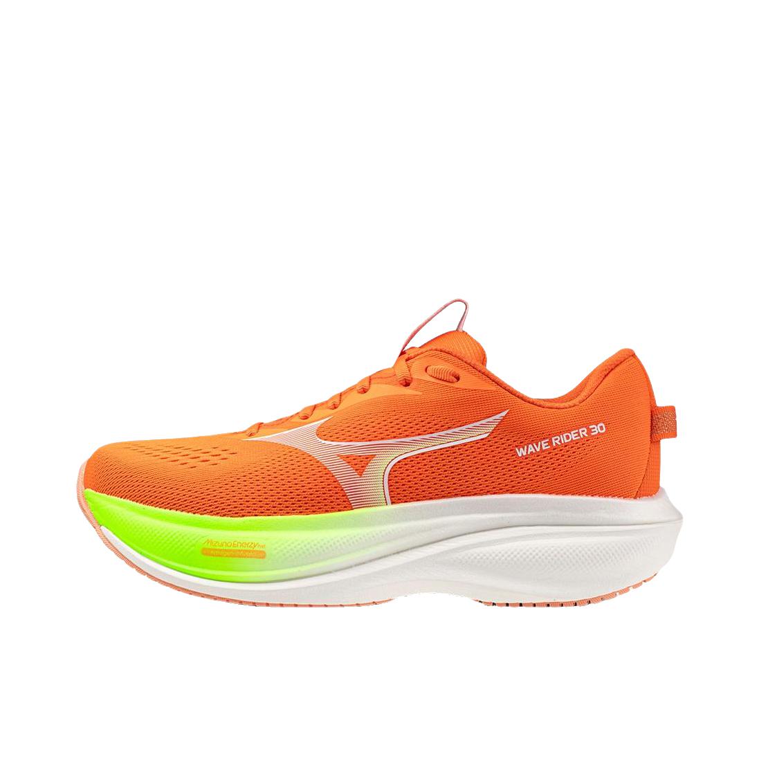 推荐商品：Mizuno/美津浓 Wave Rider 30 跑鞋 时尚舒适百搭 4E宽/女款/珊瑚色/白色/黄色 