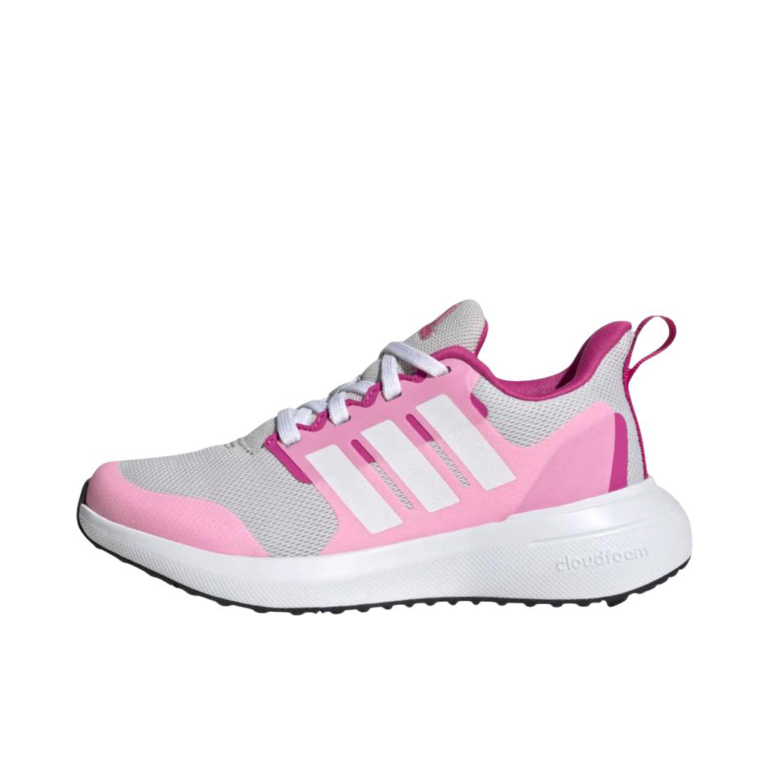 推荐商品：adidas FortaRun 2 减震 防滑耐磨 舒适透气 运动休闲鞋 大童/灰色/粉色/白色 