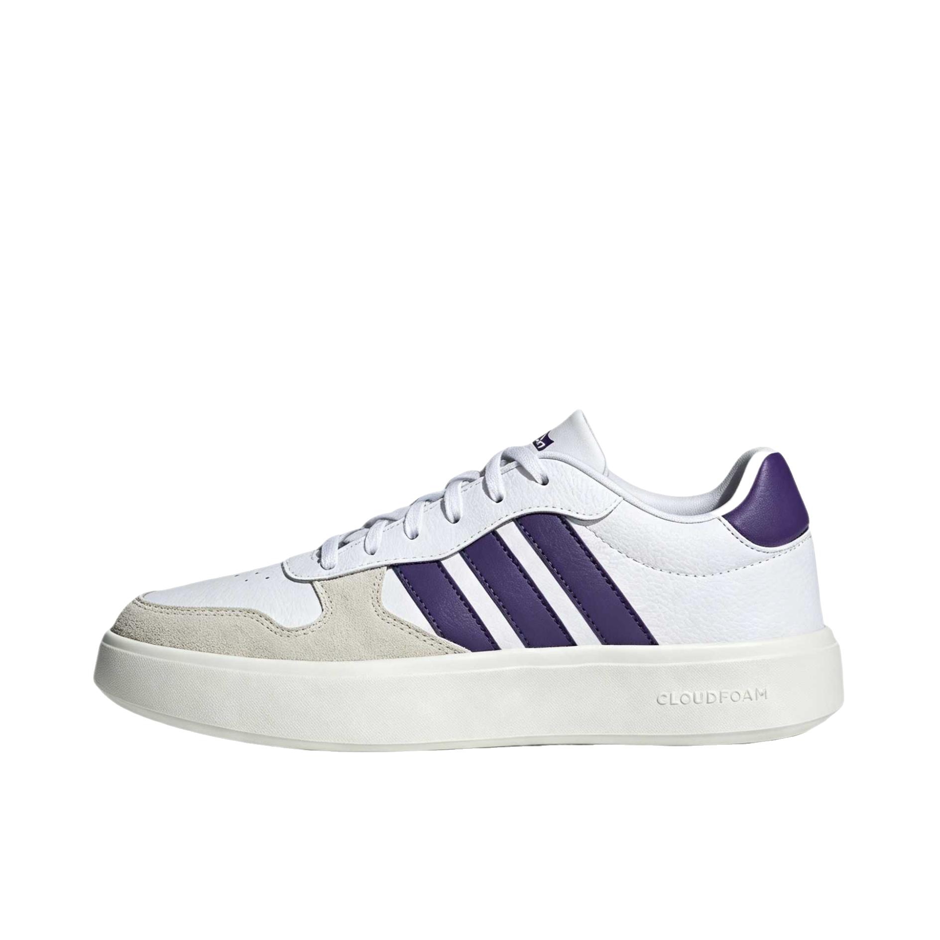 推荐商品：adidas Litecourt T头鞋 板鞋 防滑耐磨舒适透气复古低帮轻运动 云白色/学院紫/核心白