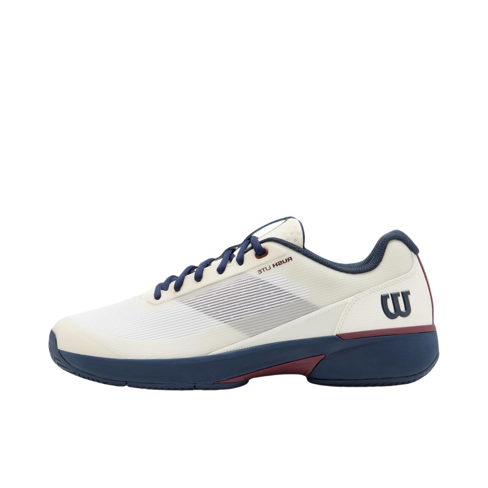 推荐商品：Wilson/威尔胜 RUSH 5系列 网球鞋 百搭耐磨运动 豆腐灰色/海军蓝色