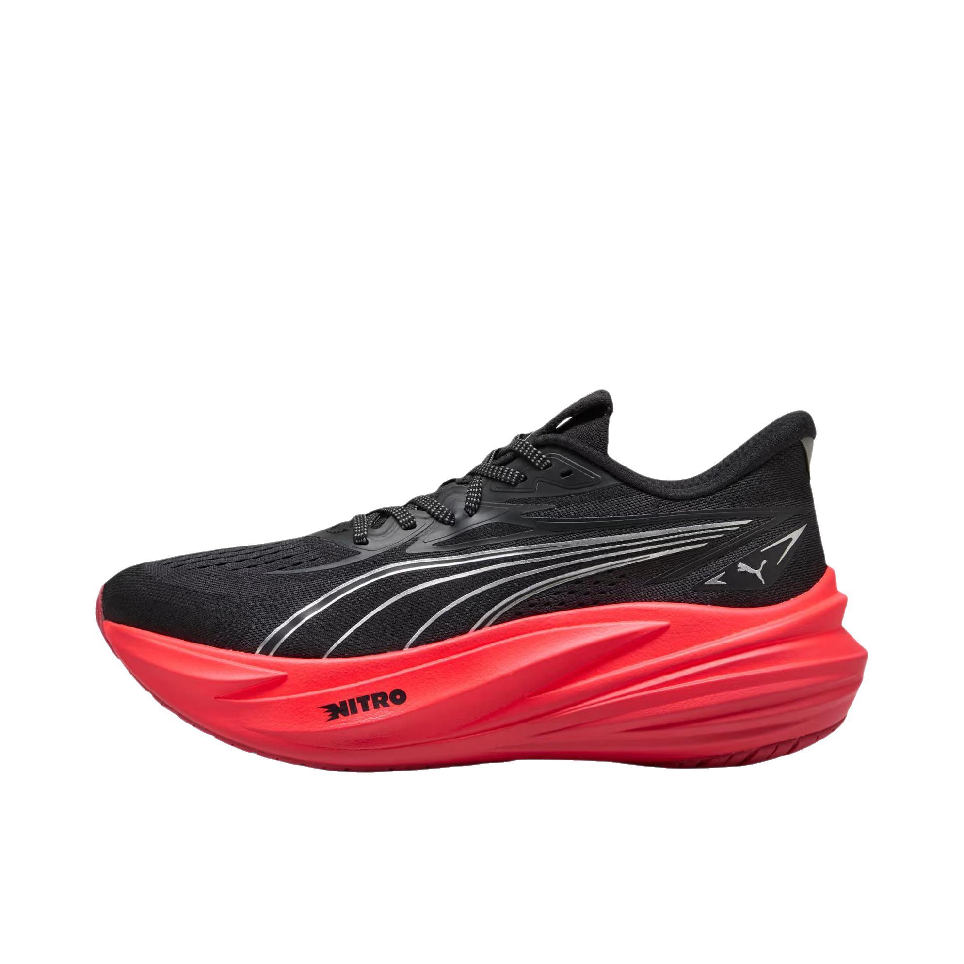 推荐商品：Puma/彪马 Magmax Nitro™ 2 跑鞋 柔软透气休闲厚底贴合回弹缓震防滑 PUMA黑/超红色