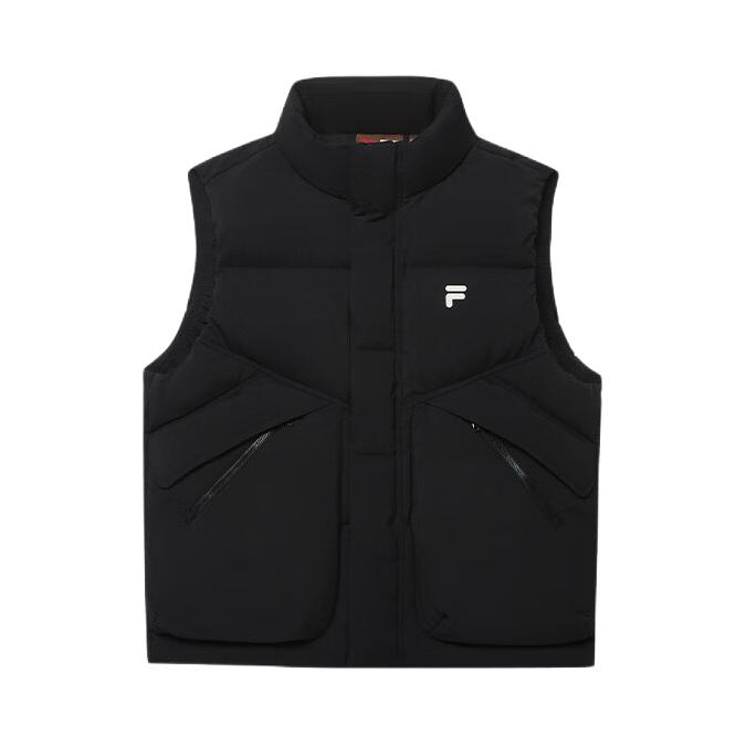 FILA/斐乐 x 潦草小狗 2026AW 联名保暖羽绒立领马甲 T11U643901F 正黑