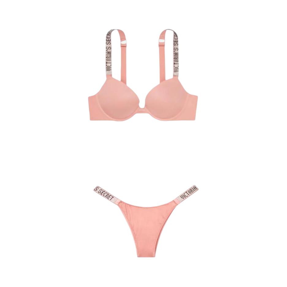 推荐商品：Victoria's Secret/维多利亚的秘密 Victoria's Secret Dream系列 字母LOGO水钻肩带内衣 女装 1120800911147912-54A2 粉