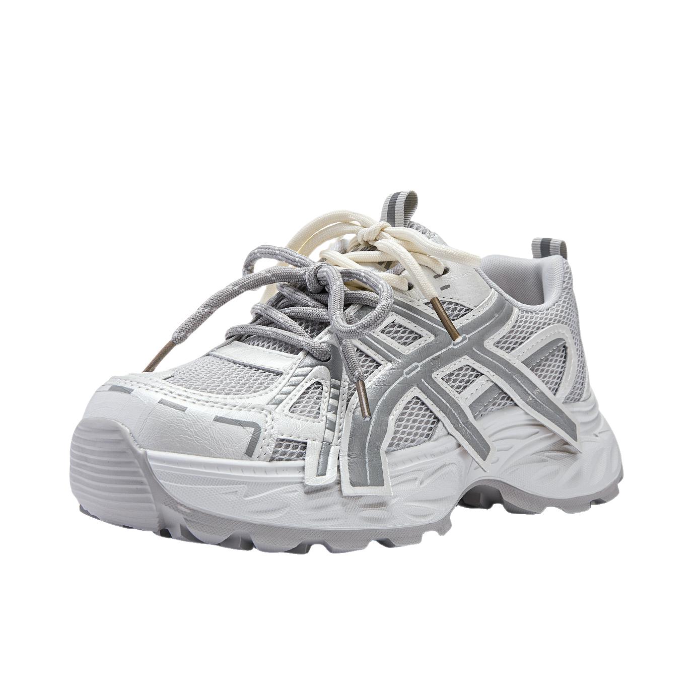 推荐商品：Semir/森马 老爹鞋 内增高橡胶圆头 SXZX263519 女款/米色/灰色