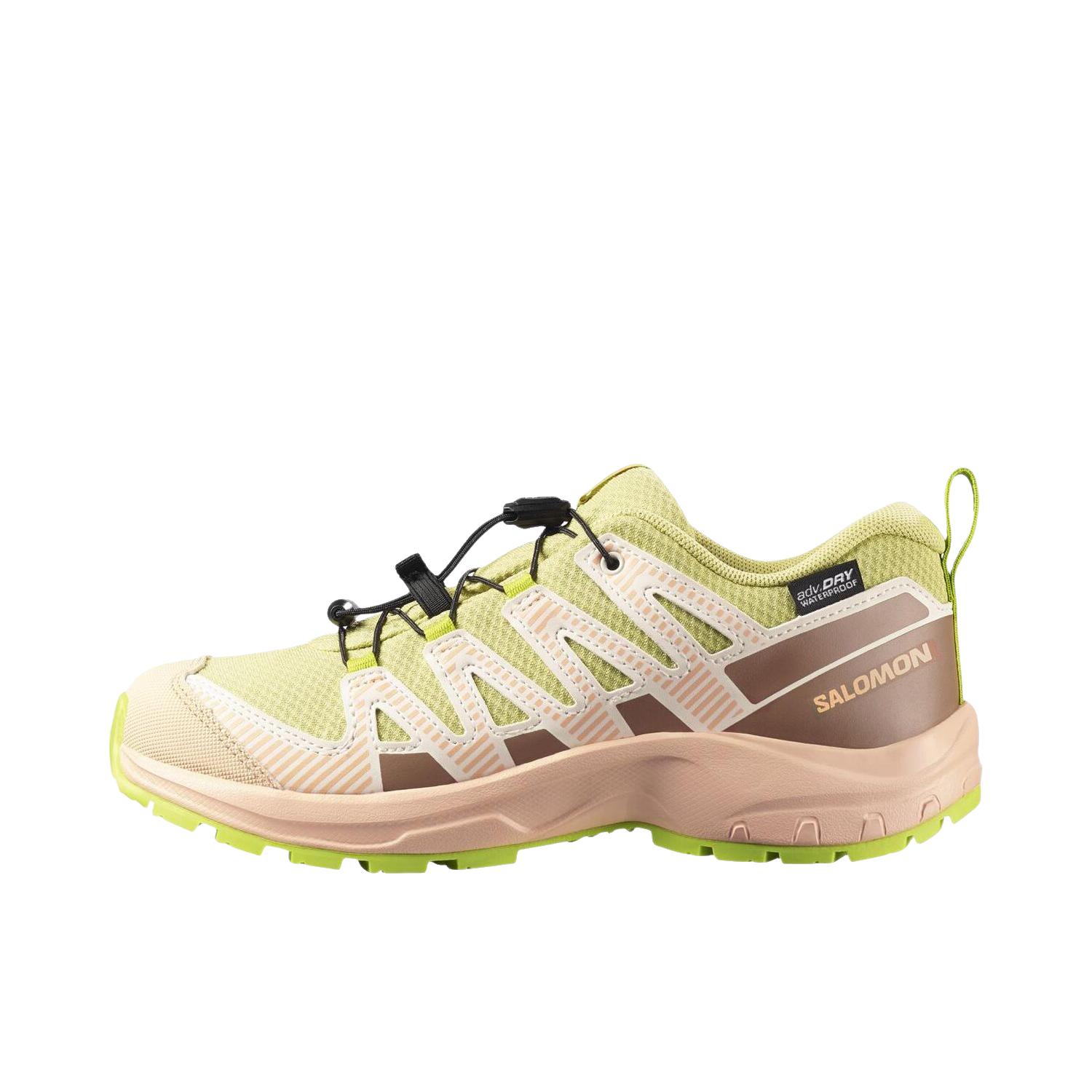 推荐商品：Salomon/萨洛蒙 XA Pro 3D 户外鞋 徒步鞋 越野跑鞋 防滑耐磨防水包裹性稳定支撑织物网布抓地 大童/绿色/棕色