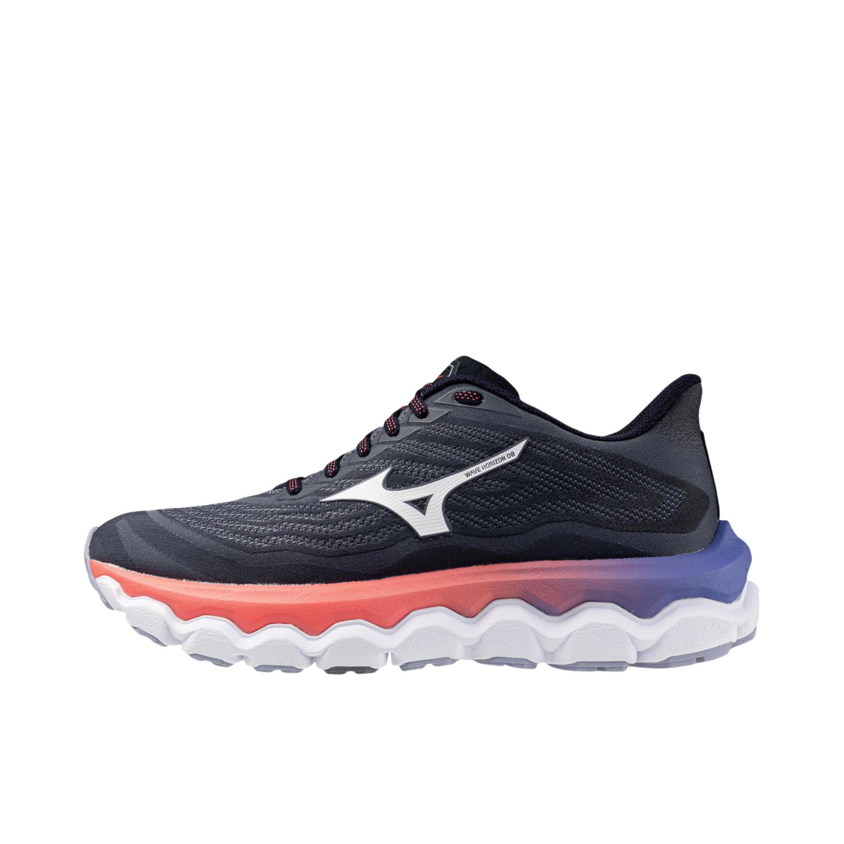 推荐商品：Mizuno/美津浓 WAVE HORIZON 8 百搭 防滑 耐磨 支撑 跑鞋 女款/深灰色