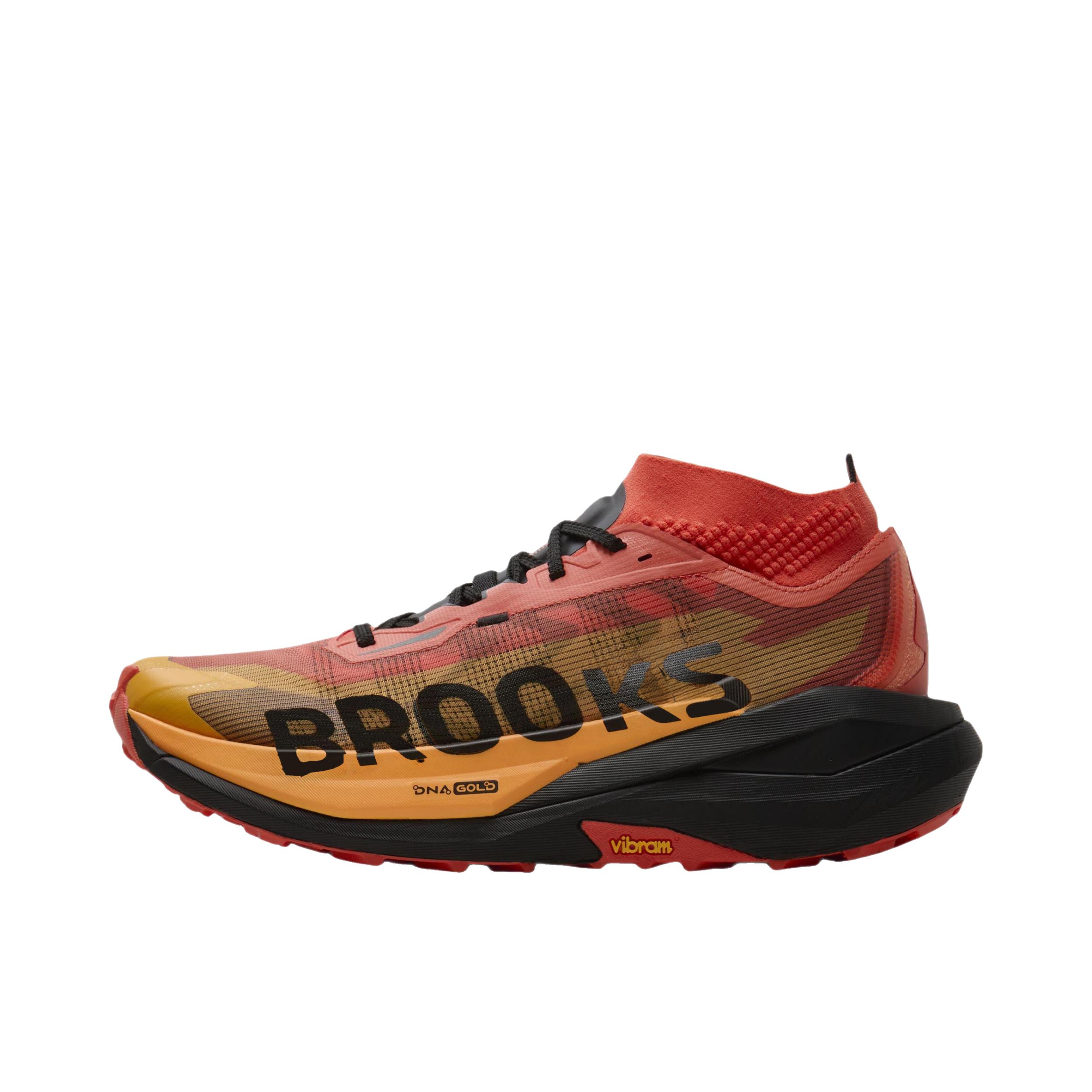 推荐商品：Brooks/布鲁克斯 Cascadia山岩 Elite 登山鞋 户外鞋 越野竞速防滑 虎百合/黑色/橙色
