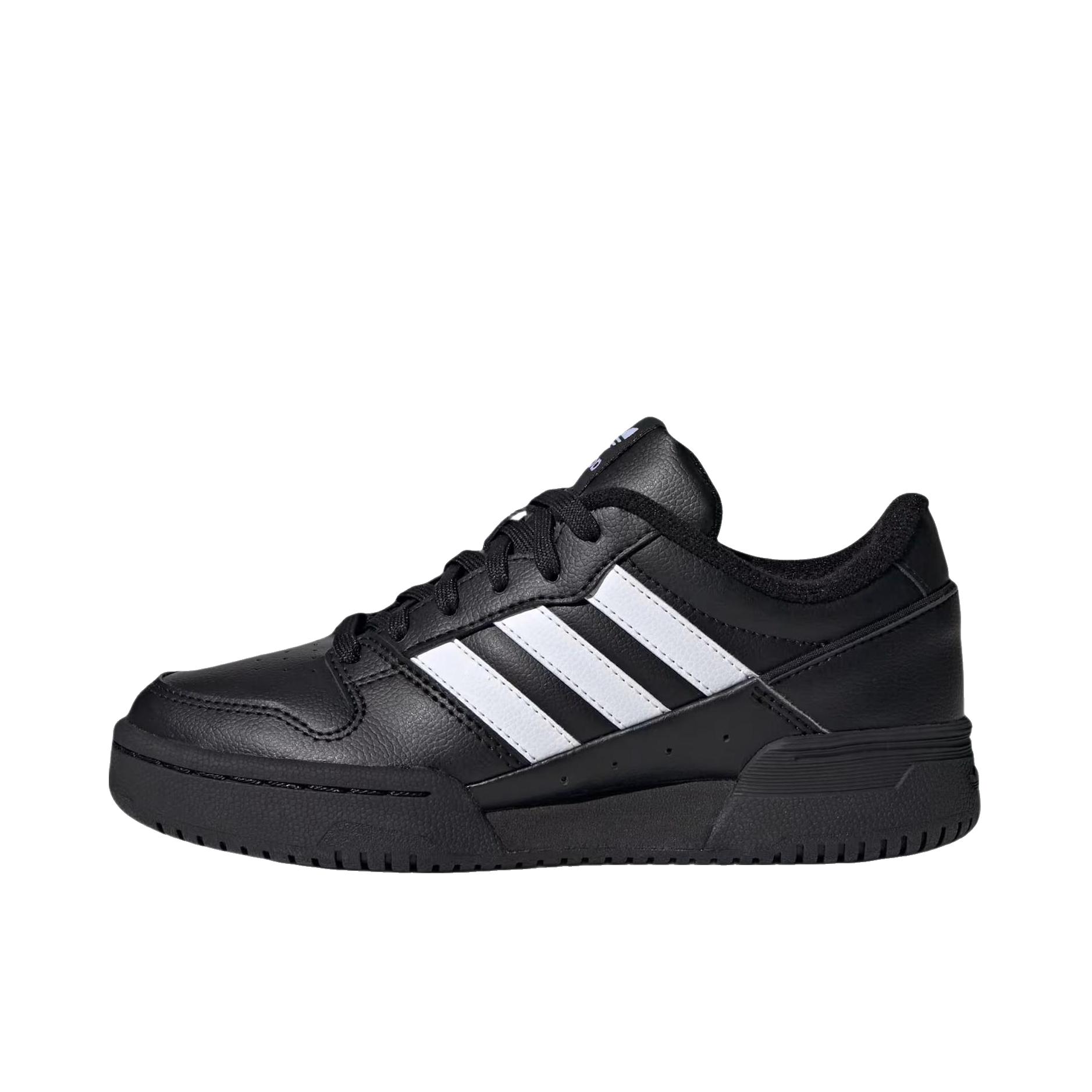 推荐商品：adidas Originals Team Court 2 STR 板鞋 系带圆头厚底时尚 大童/黑色/白色