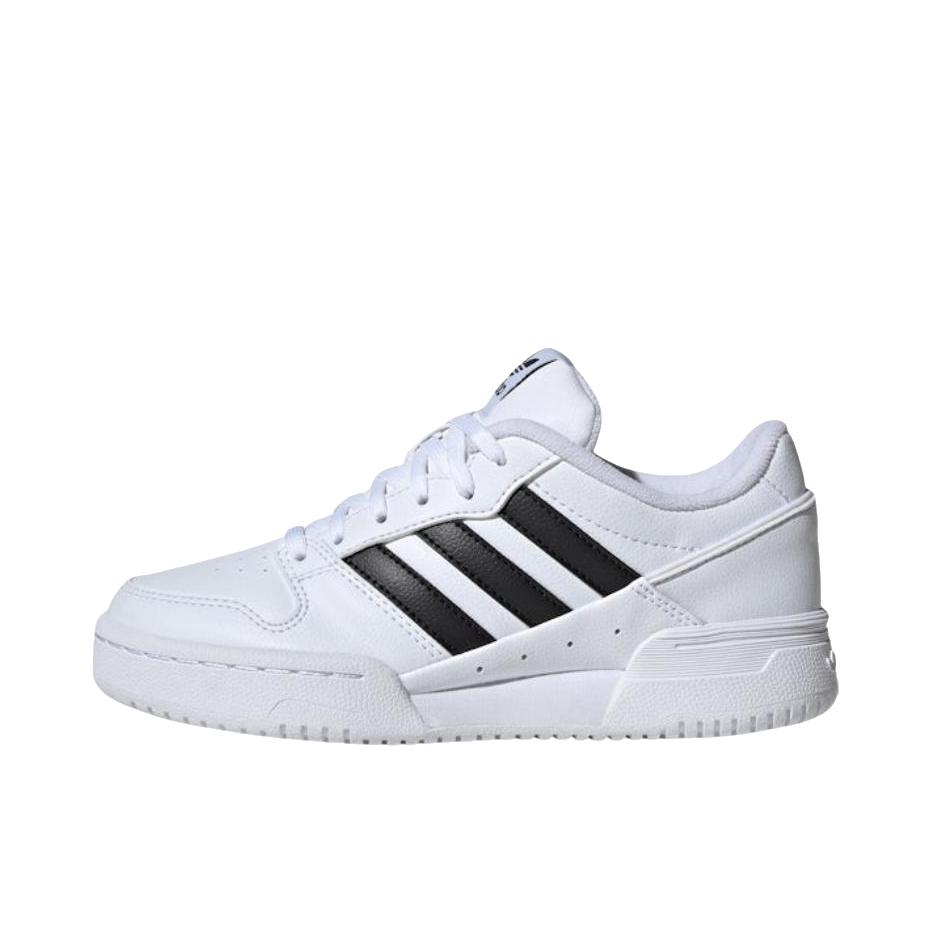 推荐商品：adidas Originals Team Court 2 STR 板鞋 系带圆头厚底时尚 大童/白色/黑色