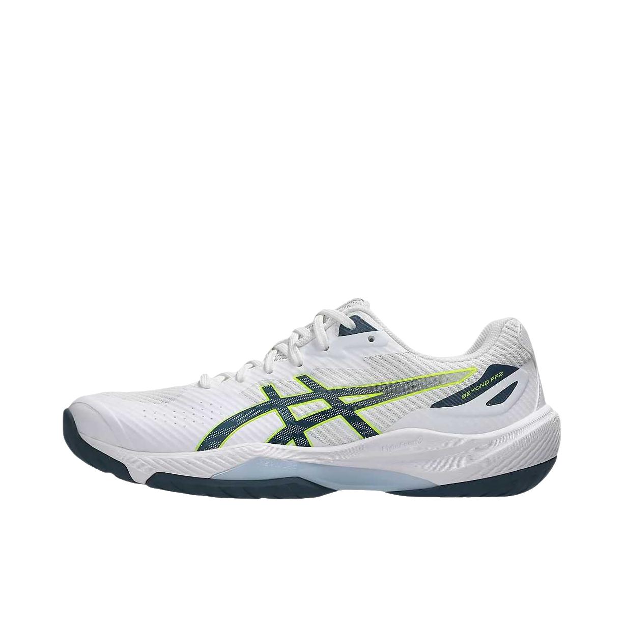 推荐商品：Asics/亚瑟士 BEYOND FF 2 羽毛球鞋 轻量地板防滑 白色/原靛蓝