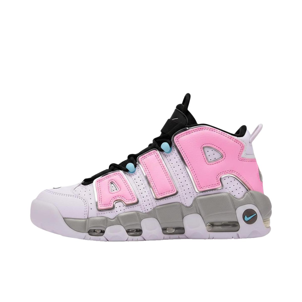 推荐商品：Nike Air More Uptempo 运动休闲鞋 缓震复古百搭防滑耐磨支撑圆头篮球风 女款/浅紫色/粉色