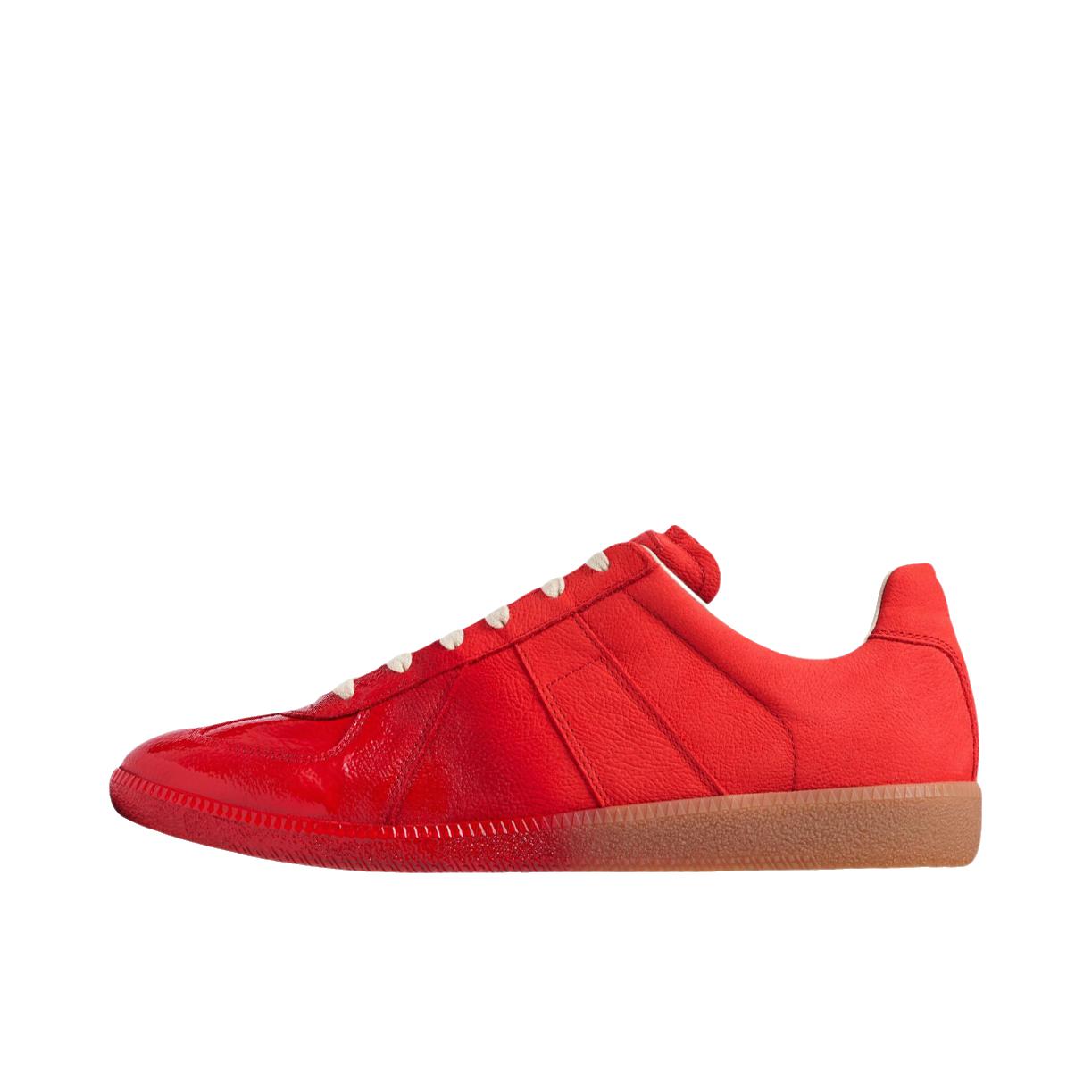 推荐商品：Maison Margiela 梅森·马吉拉 Replica 板鞋 德训鞋 时尚复古简约圆头牛皮拼接 深红色/棕色