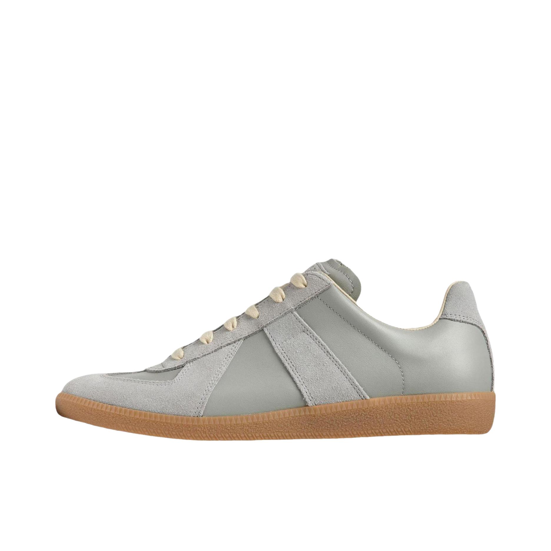 推荐商品：Maison Margiela 梅森·马吉拉 Replica 板鞋 德训鞋 时尚复古简约圆头牛皮拼接 女款/灰色/棕色