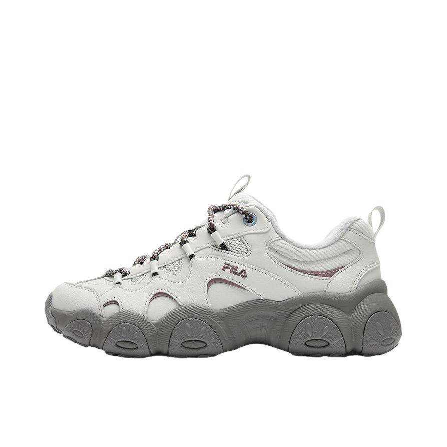 推荐商品：FILA/斐乐 猫爪7代 老爹鞋 复古休闲增高低帮南方版包裹性加绒版减震轻便厚底鞋防滑 加绒款/女款/白色/玛瑙灰