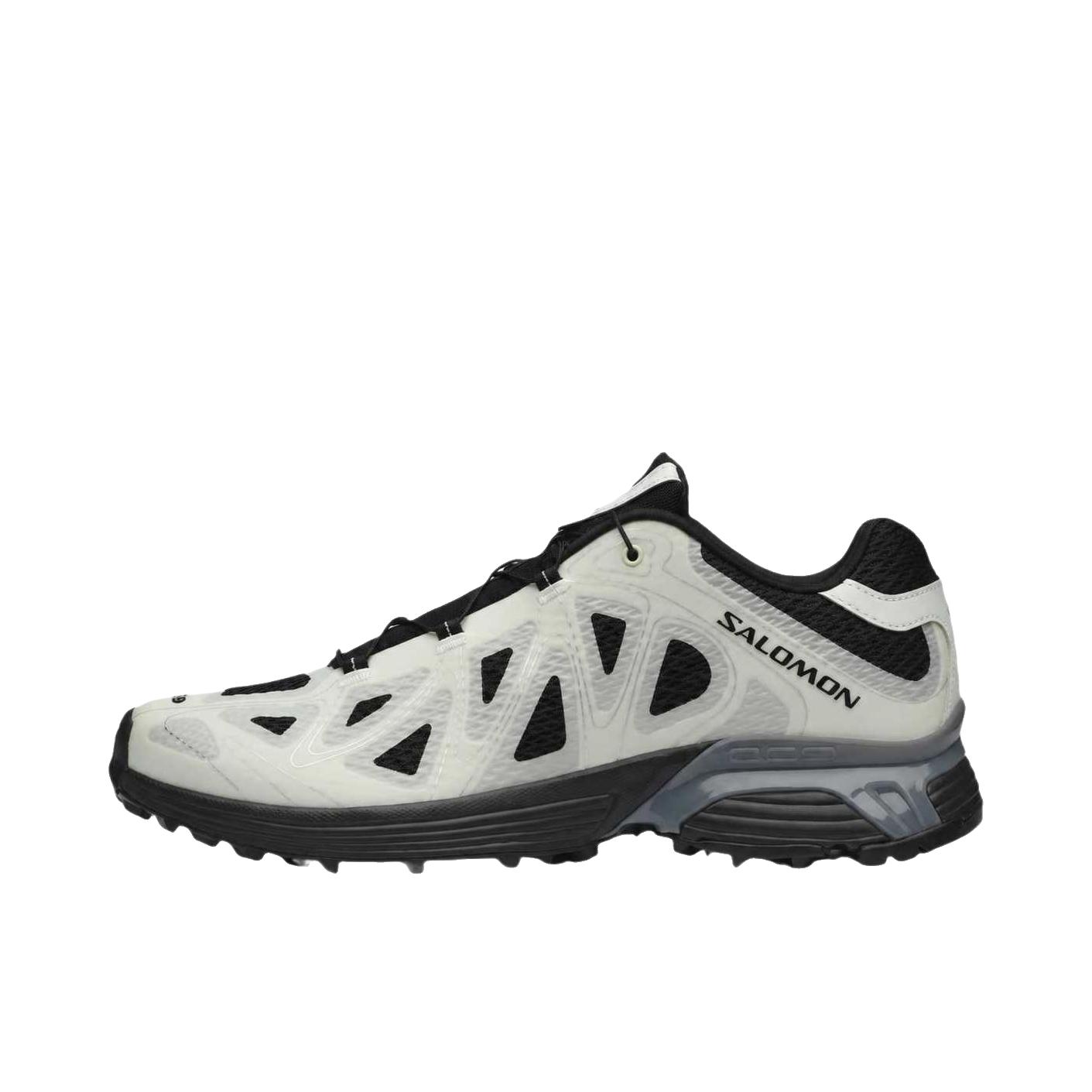 推荐商品：Salomon/萨洛蒙 XT-WHISPER VOID 鎏光系列 户外休闲鞋 减震反光圆头平跟 黑色/清澈水蓝色/城堡岩