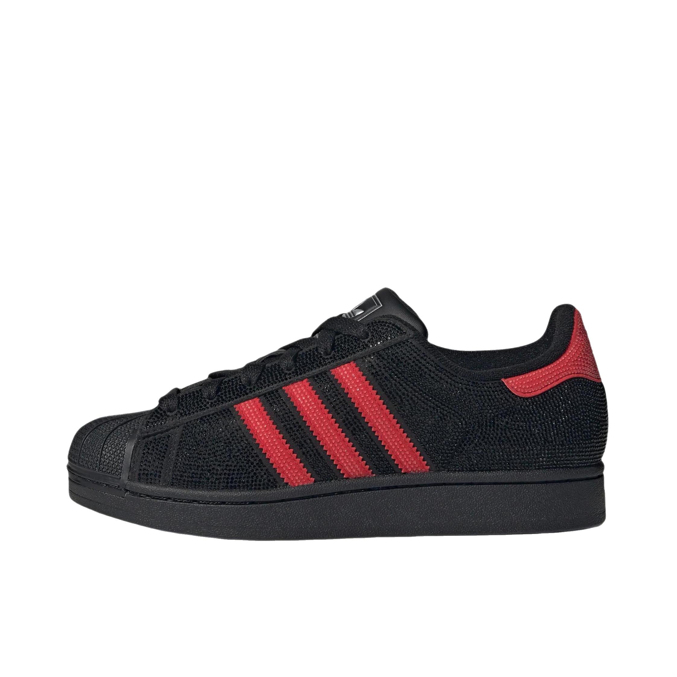 推荐商品：adidas Originals Superstar 2 板鞋 复古防滑耐磨贝壳头贴合圆头支撑 浅猩红/黑色