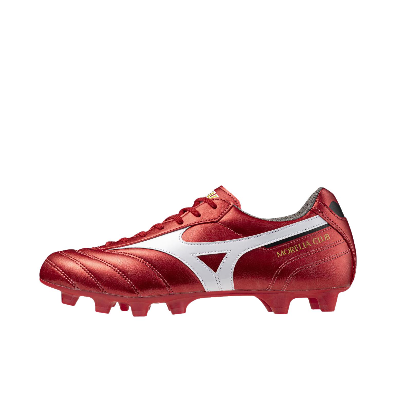 推荐商品：Mizuno/美津浓 MORELIA 2 Club 足球鞋 圆头低帮系带厚底 电镀红