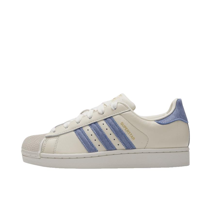 推荐商品：adidas Originals Superstar 2 板鞋 复古防滑耐磨贝壳头贴合圆头支撑 浅米色/蓝色