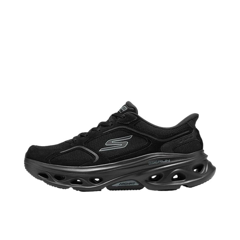 推荐商品：Skechers/斯凯奇 Bobs Geo Lite 跑鞋 系带厚底 全黑色