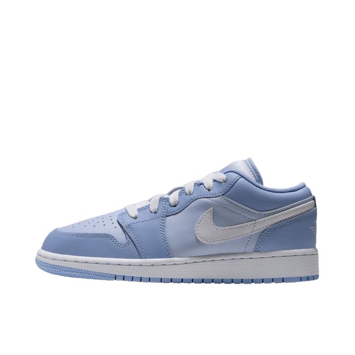 推荐商品：Air Jordan 1 板鞋 运动休闲鞋 复古潮流支撑合成革 大童/铝蓝色/氢蓝色/白色