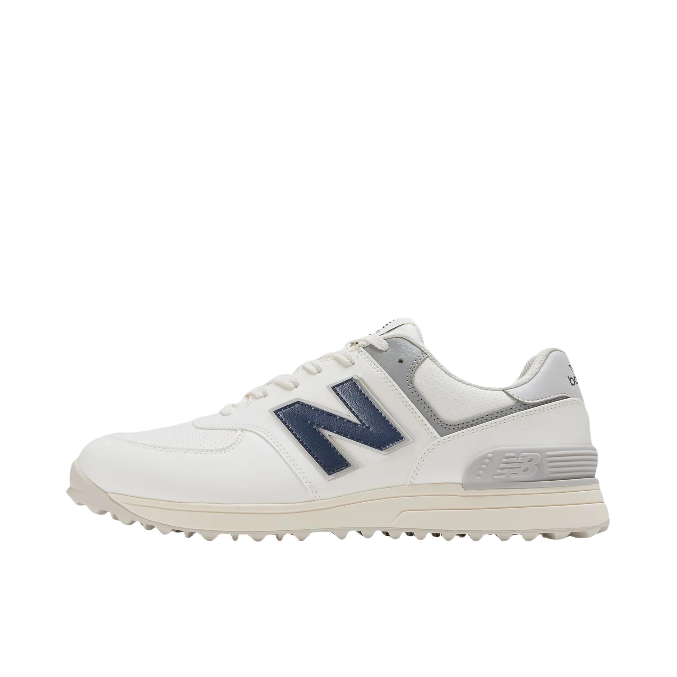 推荐商品：New Balance 574 v4 SL 防滑 低帮 旋钮 耐磨 高尔夫鞋贴合 2E宽/白色/蓝色