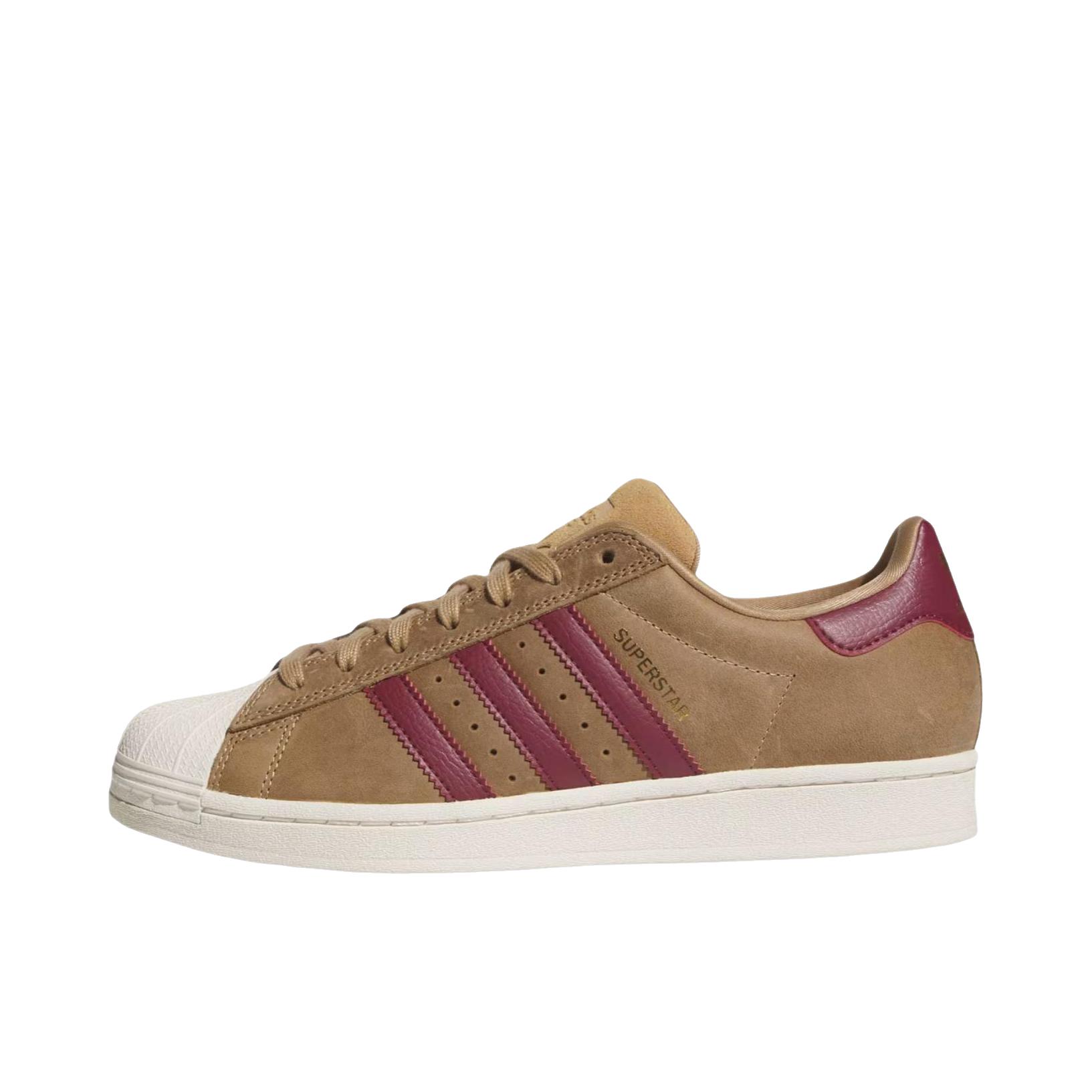 推荐商品：adidas Originals SUPERSTAR ADV 板鞋 橡胶厚底圆头 纸板色/暗影红/金色金属色 