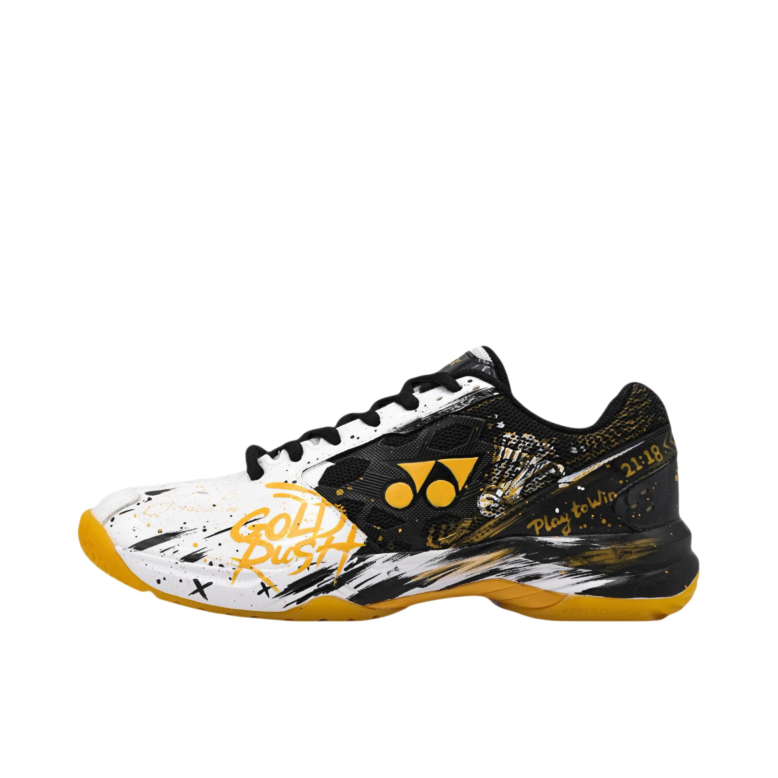 推荐商品：定制款 YONEX/尤尼克斯 Power Cushion 金墨狂想 羽毛球鞋 百搭运动酷炫 黑色/白色/金色